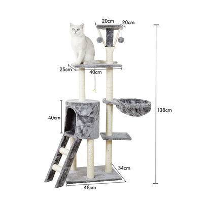 ISO9001 2008 FSCI BSCI Certified Wooden Cat Tree with Large Condo and Multilevel Design