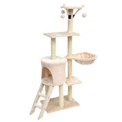 ISO9001 2008 FSCI BSCI Certified Wooden Cat Tree with Large Condo and Multilevel Design