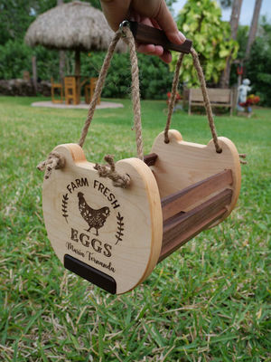 Rustic Farmhouse Kitchen Storage Basket with Customized Logo Printing Wooden Egg Basket