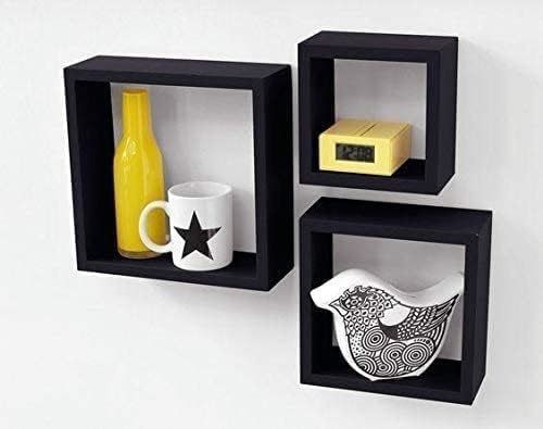 Dining Set of 3 Custom Black Wood Storage Shelf Display Wall Shelf Kitchen Furniture