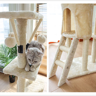 ISO9001 2008 FSCI BSCI Certified Wooden Cat Tree with Large Condo and Multilevel Design