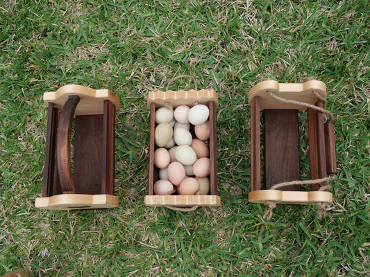 Rustic Farmhouse Kitchen Storage Basket with Customized Logo Printing Wooden Egg Basket
