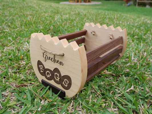 Rustic Farmhouse Kitchen Storage Basket with Customized Logo Printing Wooden Egg Basket