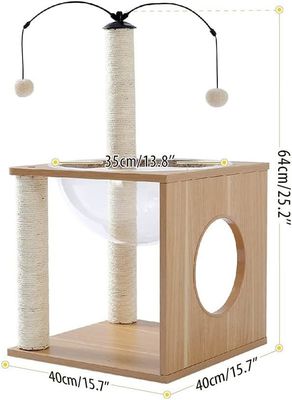 OEM ODM Accepted Elegant Cats Tree Space Capsule with Floating Nest and Hanging Balls