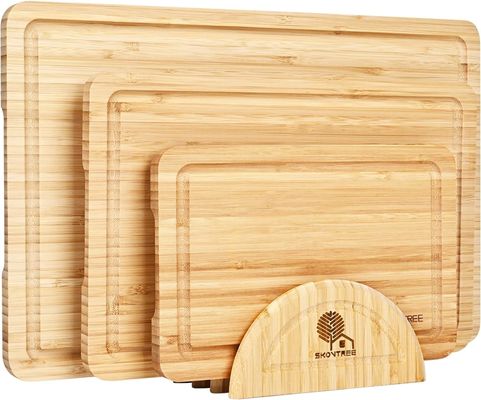 Set of 3 Bamboo Cutting Board with Holder Chopping Blocks OEM ODM Accepted