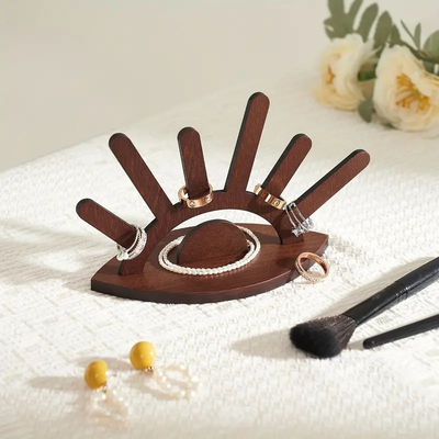 Wooden Ring Holder Stand Creative Jewelry Display for Ornaments Gift Package Included