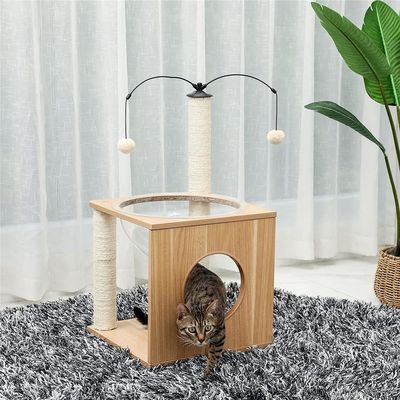OEM ODM Accepted Elegant Cats Tree Space Capsule with Floating Nest and Hanging Balls