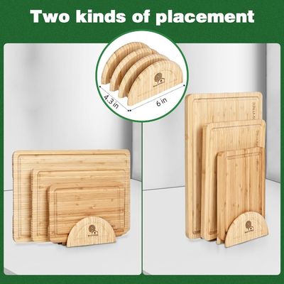 Set of 3 Bamboo Cutting Board with Holder Chopping Blocks OEM ODM Accepted