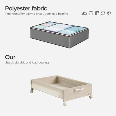 Tableware Storage Under Bed Drawers with Heavy Duty Wooden Containers and Logo Acceptable
