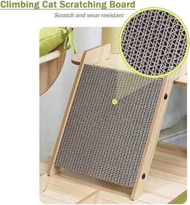Multi-Level Cat Condo with Sisal Scratching Posts and Durable Wood Construction