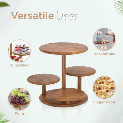4 Tier Wooden Cupcake Tower Stand Holds 50 Cupcakes for Party Wedding Birthday Dessert