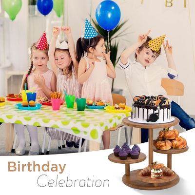 4 Tier Wooden Cupcake Tower Stand Holds 50 Cupcakes for Party Wedding Birthday Dessert