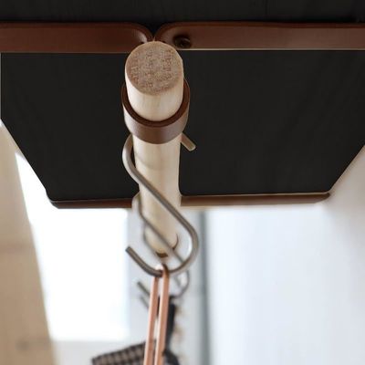 As your request 45X20 Black Pu Brown Leather Strap Wall Floating Shelf Wood Shelf Modern