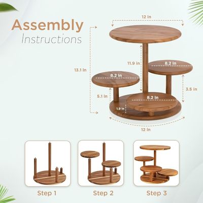 4 Tier Wooden Cupcake Tower Stand Holds 50 Cupcakes for Party Wedding Birthday Dessert