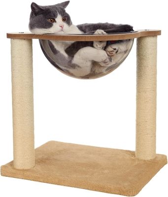 Modern Cat Tree With Hammock Natural Sisal Rope For Indoor Cats And Kittens Wood Cat Furniture