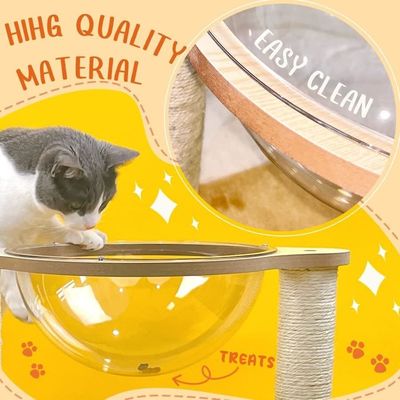 Modern Cat Tree With Hammock Natural Sisal Rope For Indoor Cats And Kittens Wood Cat Furniture