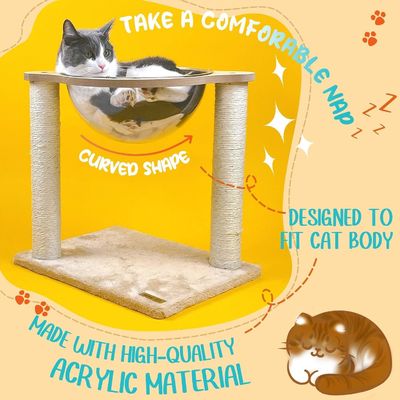 Modern Cat Tree With Hammock Natural Sisal Rope For Indoor Cats And Kittens Wood Cat Furniture