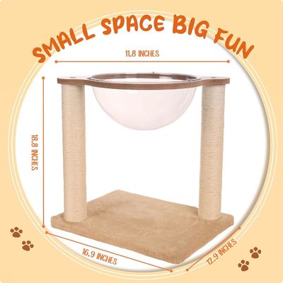 Modern Cat Tree With Hammock Natural Sisal Rope For Indoor Cats And Kittens Wood Cat Furniture