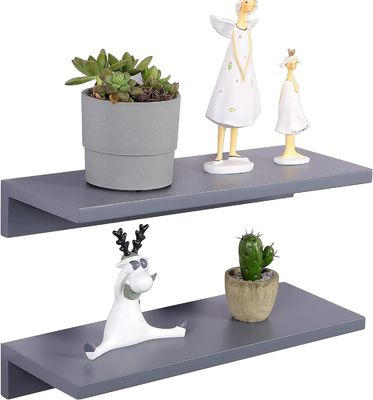 Decorative Wall Shelf Set Of 2 Pine Wood Floating Shelves Wall Mounted for Living Room