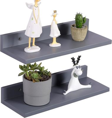 Decorative Wall Shelf Set Of 2 Pine Wood Floating Shelves Wall Mounted for Living Room