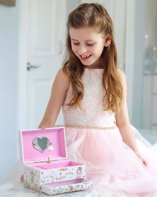 Music Box Ballerina Wooden Jewelry Box For Kids And Boys Gift Hand Cranked Toy Box