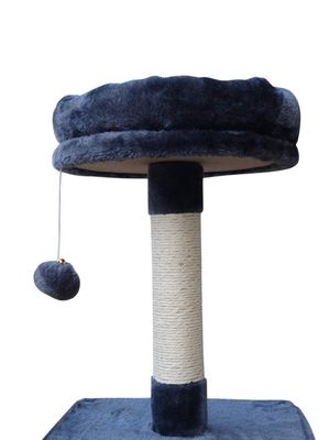 Living Room Furniture Dark Grey 4 Platforms 64 Inches Cat Tree With 2 Bed Cubes Play House