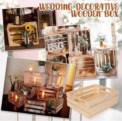 5 Pcs Decorative Nesting Wooden Crates for Storage and Display Pastoral Wind Concept