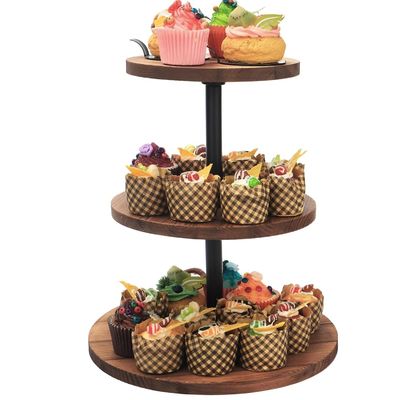 Wooden Cupcake Stand Serving Tray for Farmhouse Wedding Birthday Tea Parties 202407