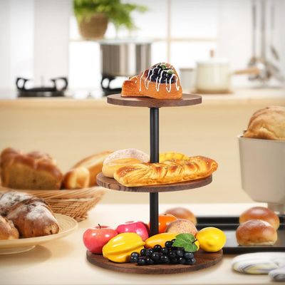 Wooden Cupcake Stand Serving Tray for Farmhouse Wedding Birthday Tea Parties 202407