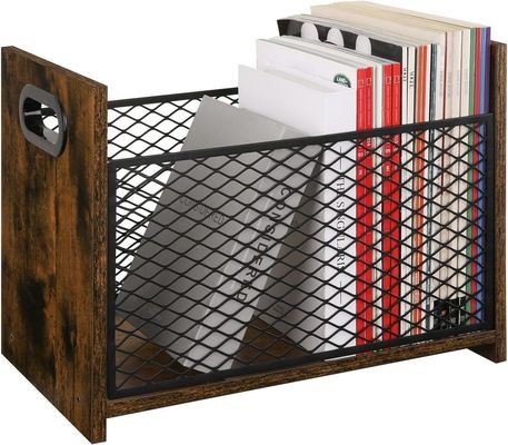 Home Decorations Varnished Desktop Storage Basket for Letters Books Newspapers