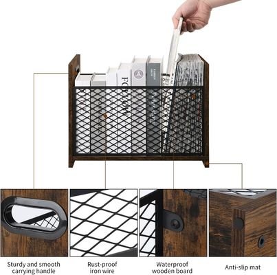 Home Decorations Varnished Desktop Storage Basket for Letters Books Newspapers