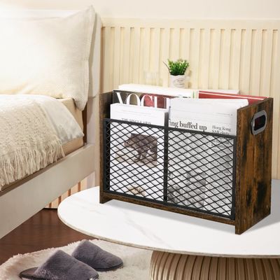 Home Decorations Varnished Desktop Storage Basket for Letters Books Newspapers