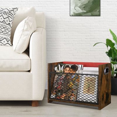 Home Decorations Varnished Desktop Storage Basket for Letters Books Newspapers