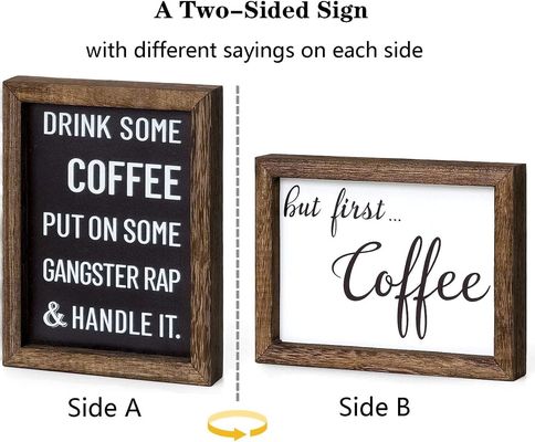 2 Tier Rustic Wood Tea Bags Holder Wall Mounted Tea Box for Coffee Condiment Display Shelf Tea Rack