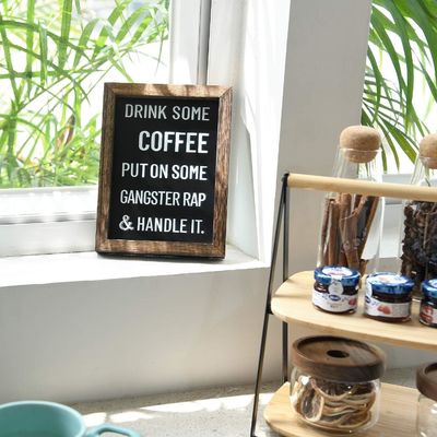 2 Tier Rustic Wood Tea Bags Holder Wall Mounted Tea Box for Coffee Condiment Display Shelf Tea Rack