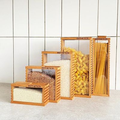 Functional Design Food Storage Jar for Rice Pasta in Eco-Friendly Kitchen Accessories
