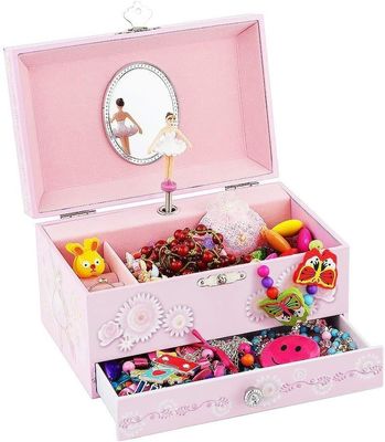 Gift Package Custom Princess MDF Pink Ballerina Theme Musical Jewelry Box for Girls