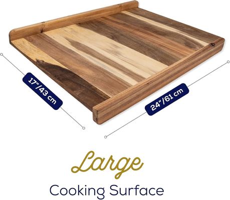 Multipurpose Wooden Bread Cutting Board with Lip and Laser Engrave Printing