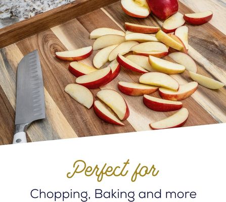 Multipurpose Wooden Bread Cutting Board with Lip and Laser Engrave Printing