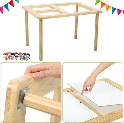 Wooden Sensory Table with 3 Bins for Toddlers Stand Classification Non-folding Rack