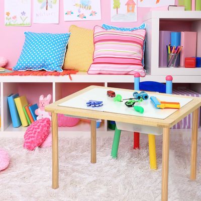 Wooden Sensory Table with 3 Bins for Toddlers Stand Classification Non-folding Rack