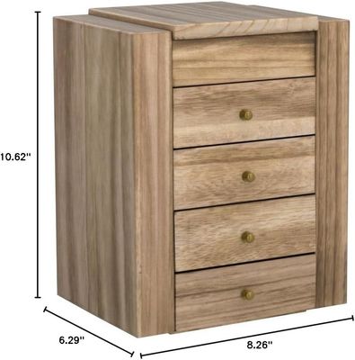 Environmental 5-Layer 4 Drawers Large Wood Organizer Box With Mirror Wood Jewelry Box