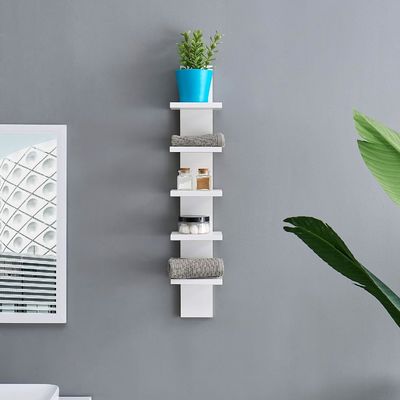 5 Tier 5.1 X 6 X 30 White Vertical Column Shelf Floating Storage General Home Furniture