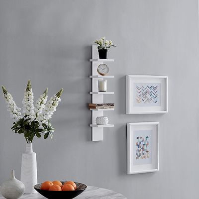 5 Tier 5.1 X 6 X 30 White Vertical Column Shelf Floating Storage General Home Furniture