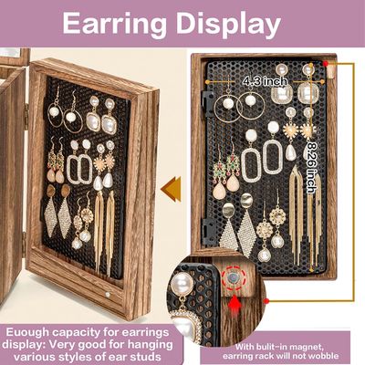 Environmental 5-Layer 4 Drawers Large Wood Organizer Box With Mirror Wood Jewelry Box