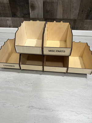 Wooden Desktop Organizer Storage Bins with Modern Design and Office Supply Storage