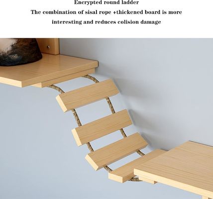 Custom Size Wall Mounted Cat Bed Wooden Cats Board Shelf for Climbing in Living Room