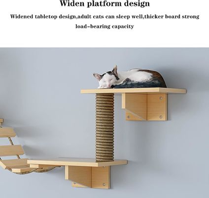 Custom Size Wall Mounted Cat Bed Wooden Cats Board Shelf for Climbing in Living Room