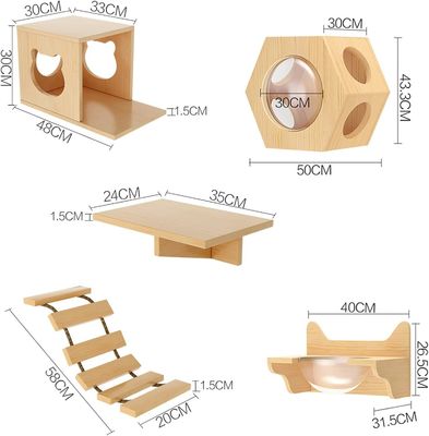 Custom Size Wall Mounted Cat Bed Wooden Cats Board Shelf for Climbing in Living Room