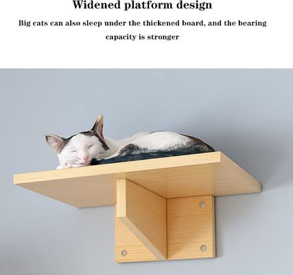 Custom Size Wall Mounted Cat Bed Wooden Cats Board Shelf for Climbing in Living Room